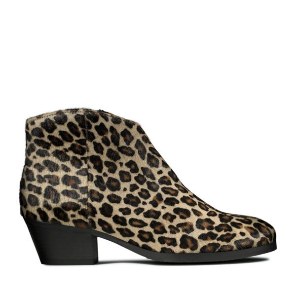 Clarks Womens Mila Myth Ankle Boots Leopard | USA-1748359